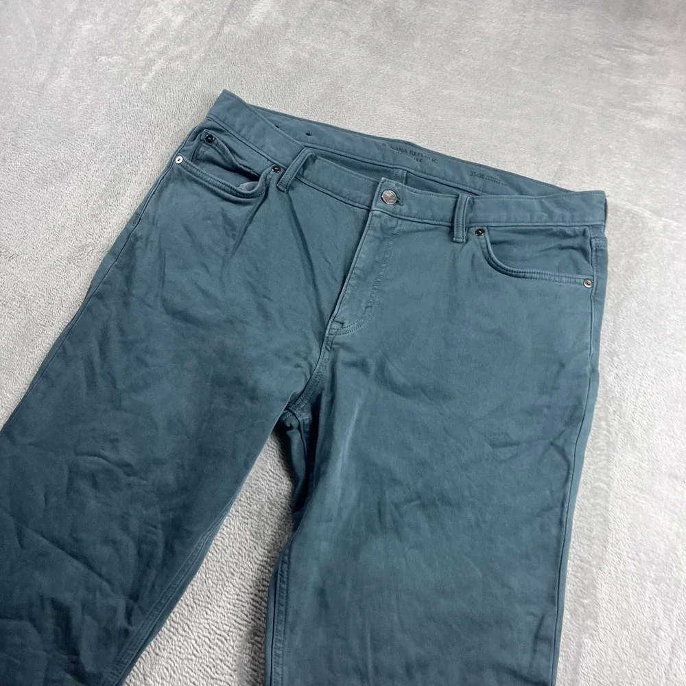 Banana Republic‎ Traveler Pants Mens 35x30 Athletic Tapered Fit Teal Blue Green